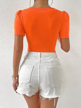 Sweetheart Neck Puff Sleeve Bustier Bodysuit